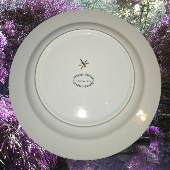 I Godinger & Co Botanical Floral 10.5" Plate Butterfly Dragonfly EUC - Picture 6 of 7